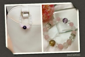 癒しサロンPinkRose開運お揃いブレスレットとバッグレット