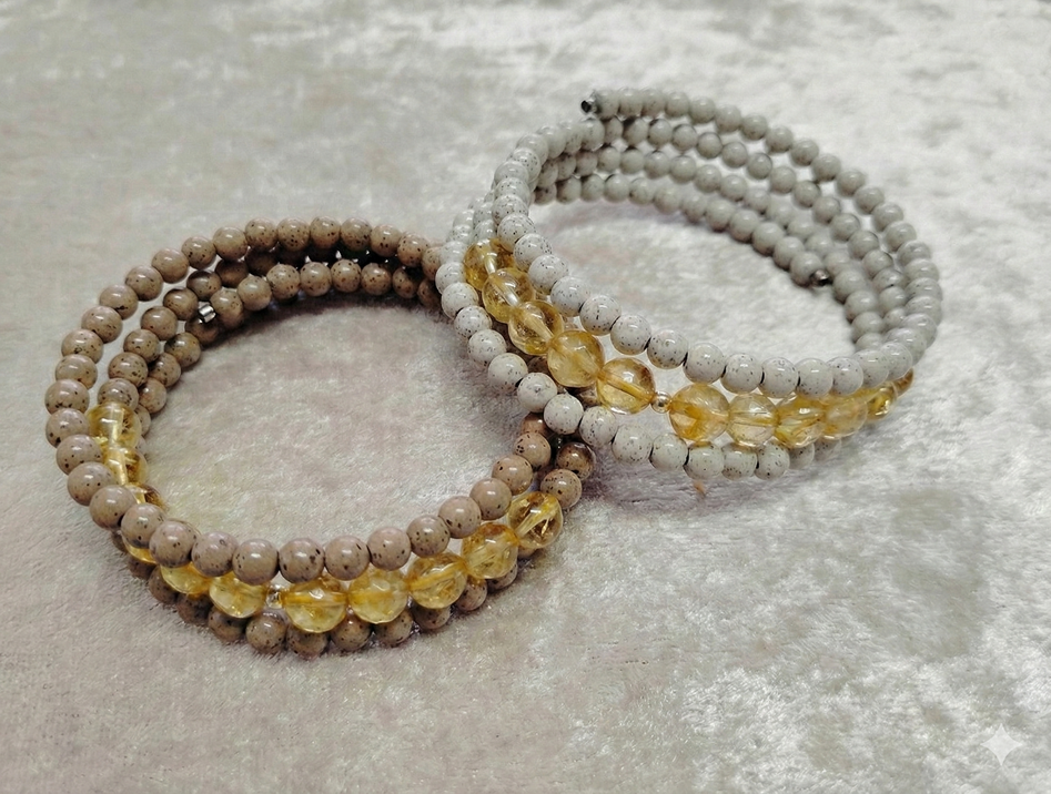 シトリン北投石ブレスレット